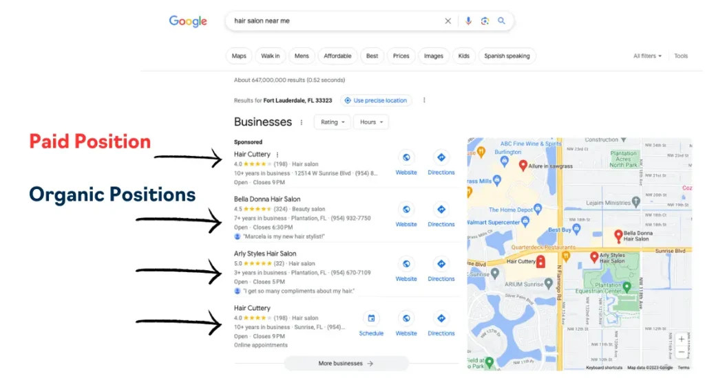 What Is The Google Map Pack & How Do You Gain Access? 1 Example of the Google Map Pack