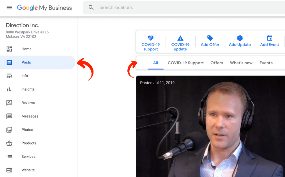 google my business posts