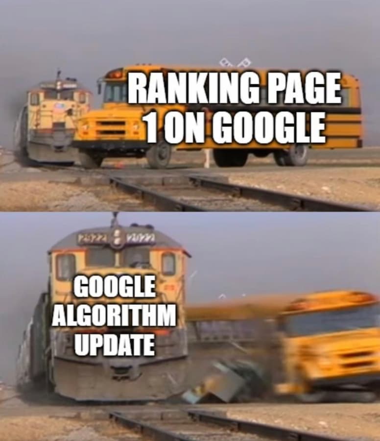 Ranking on Google SEO meme
