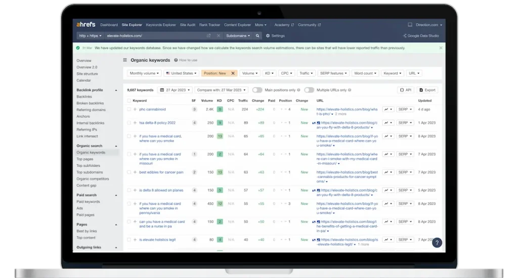 Elevate Holistics Keyword Rankings