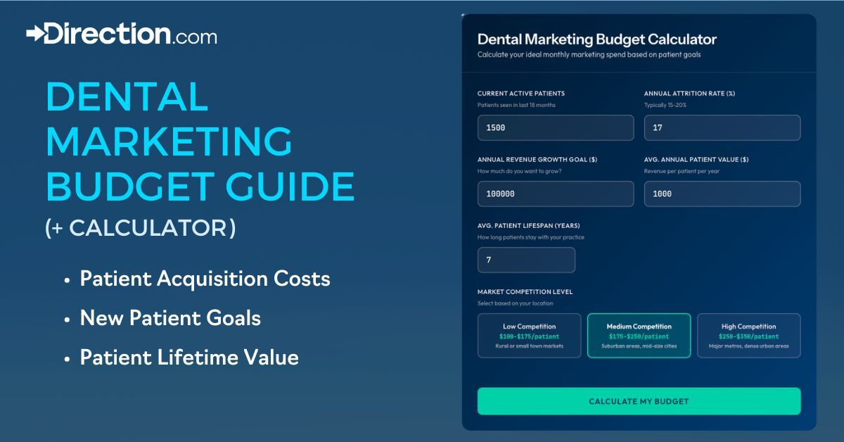 Calculator for dental marketing budget guide