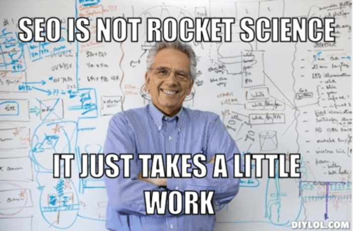 seo takes a little work seo meme 1