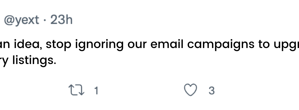 BREAKING: Google to Cover 6 Months of SEO at No Cost to Local Businesses 3 yext tweet