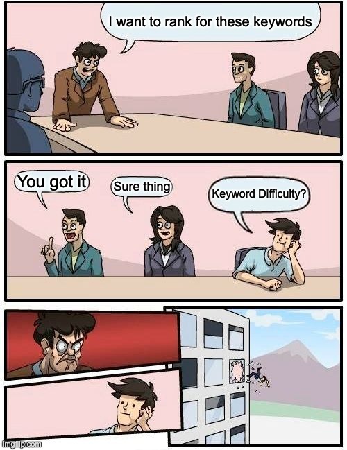 keyword difficulty seo meme