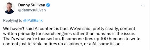 Danny Sullivan on AI Content