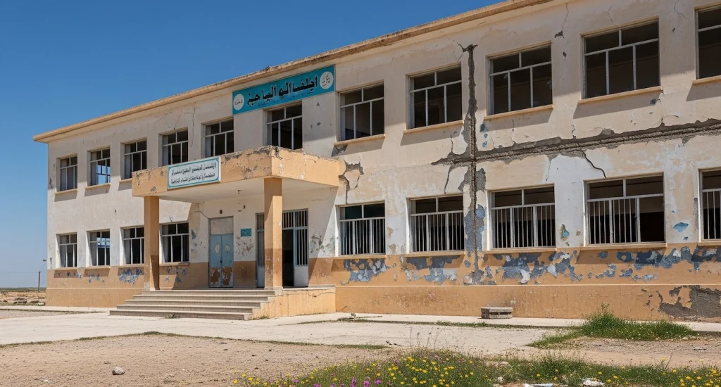 war torn school building iraq