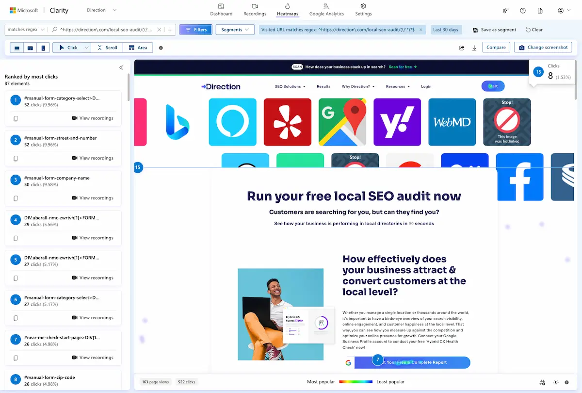 Microsoft Clarify Heat Maps