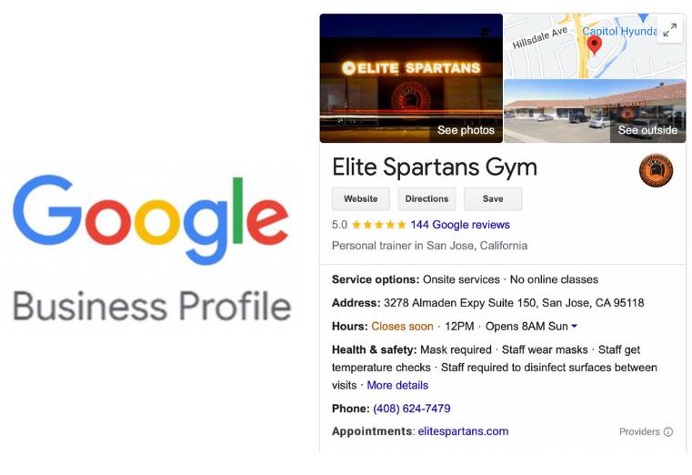 gym google business profile