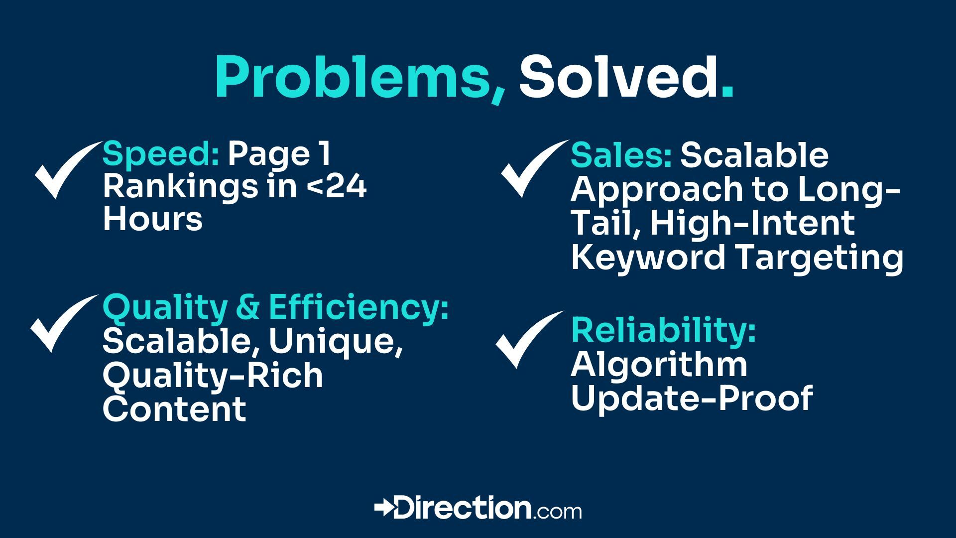 Mosaic solves the problems in SEO.