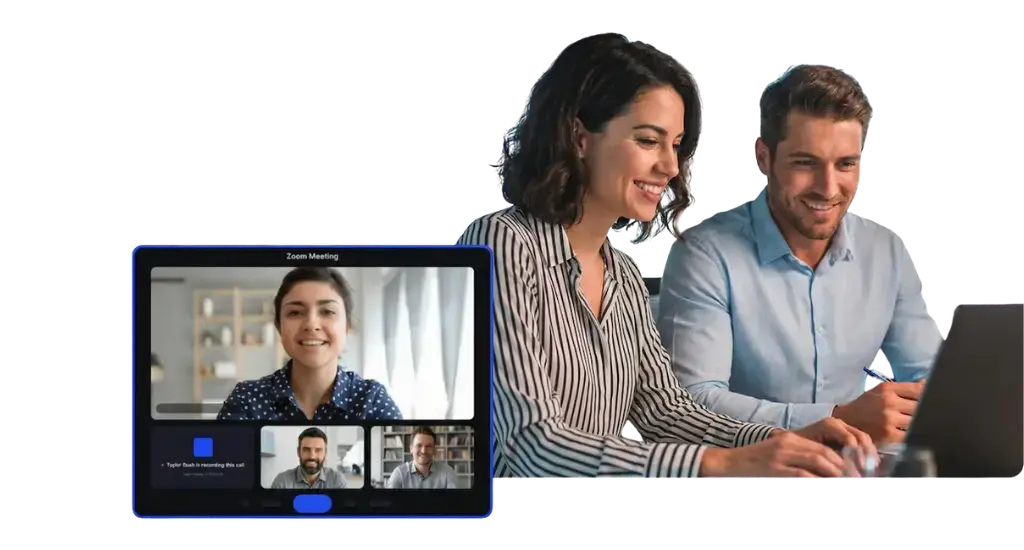 Digital marketing team working together with a dental client on digital advertising results.