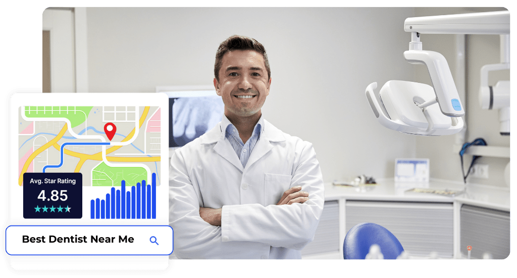 Dentist with high rating and local.