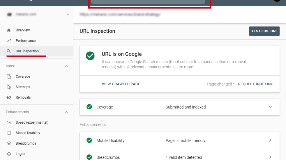 Top 10 Google Search Console Features in 2025 2 gsc url inspection